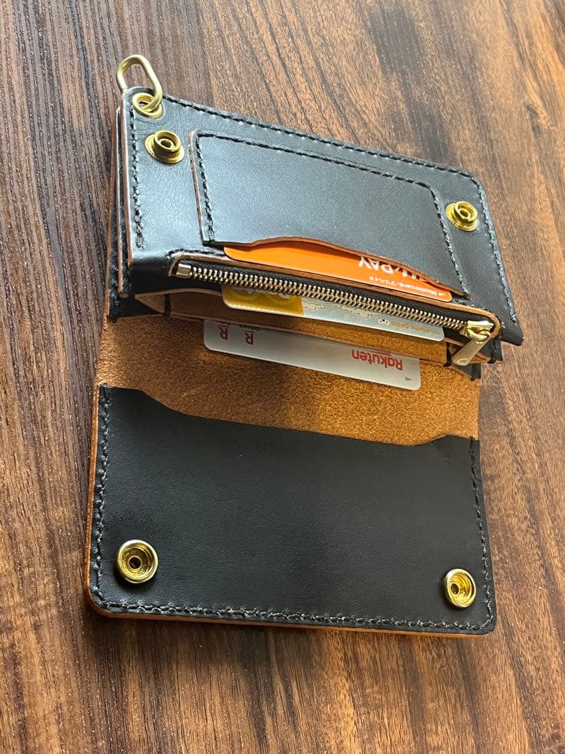 茶芯　トラッカーウォレット　栃木レザー