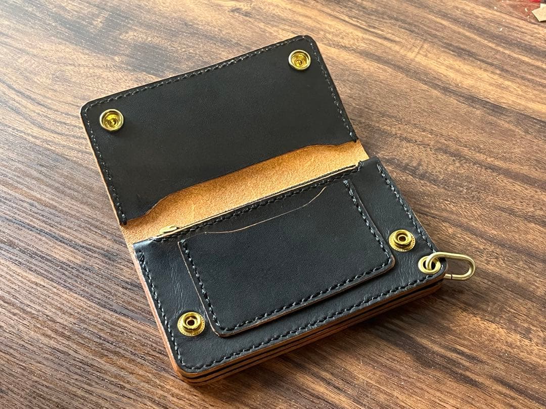 茶芯　トラッカーウォレット　栃木レザー