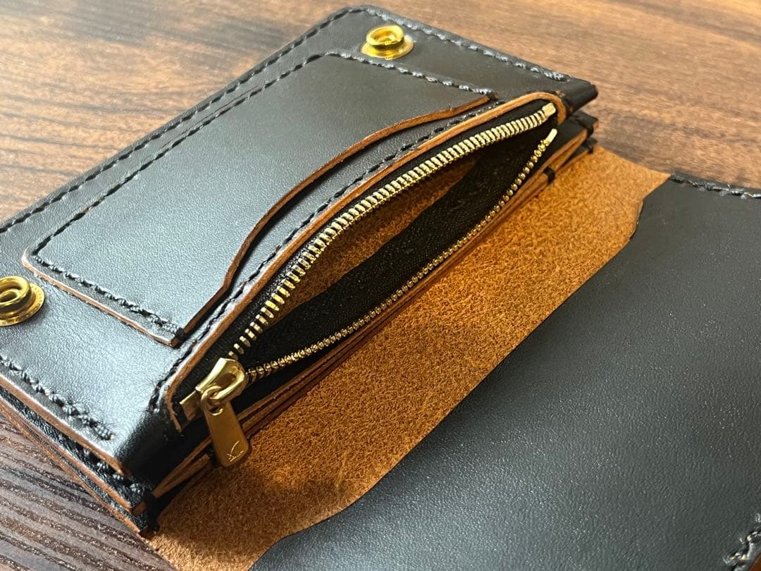 茶芯　トラッカーウォレット　栃木レザー