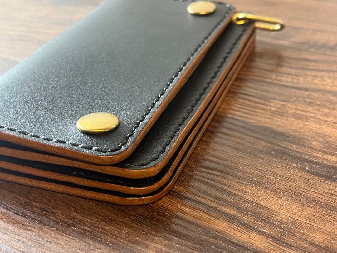 茶芯　トラッカーウォレット　栃木レザー