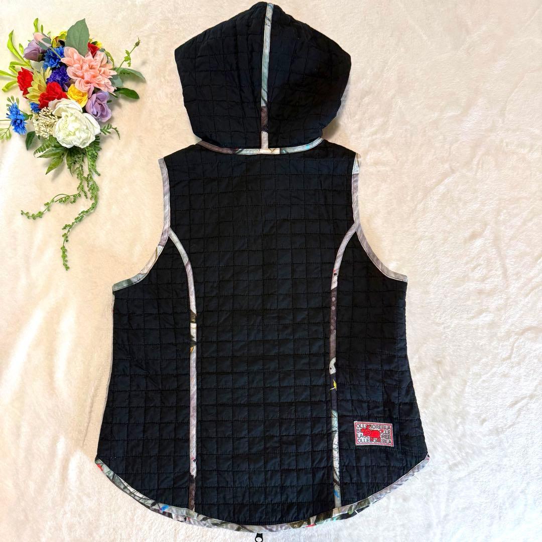 アルベロベロ リバーシブル キルティング フード付き ベスト ぶたさん 2way