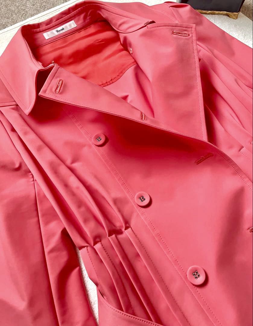 美品✨上質Rene ルネ トレンチコート レディース ブライトピンク 36 春秋