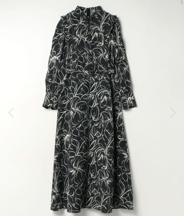 アルアバイル　ドローイングフラワープリントワンピース　２