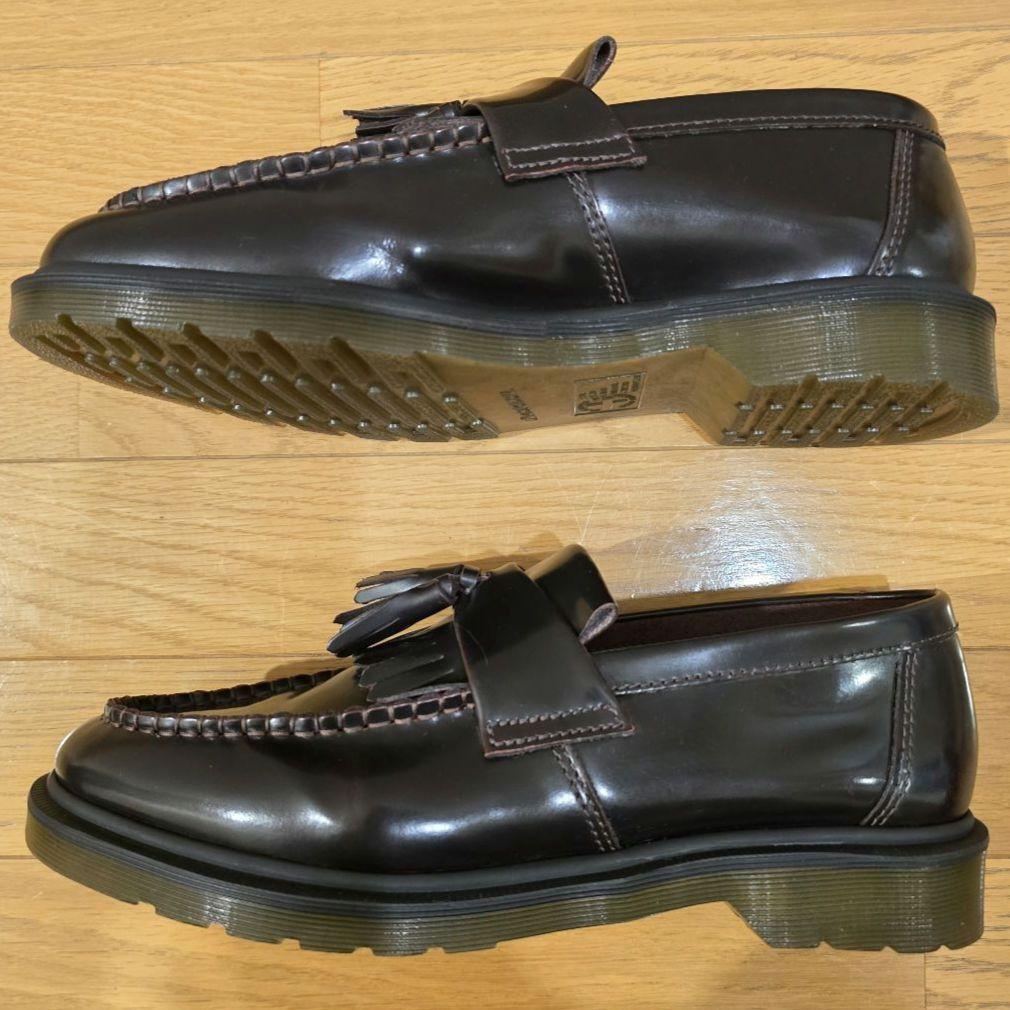 現行 ドクターマーチン エイドリアンタッセルローファー 厚底 本革 赤 UK9