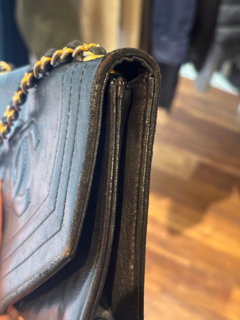 CHANEL シャネル　デカココ　ココマーク チェーンショルダーバッグ　レザー