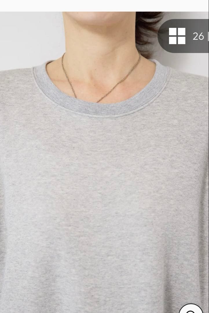 plus OTO.HA裏起毛ティアードスウェットワンピース　グレー