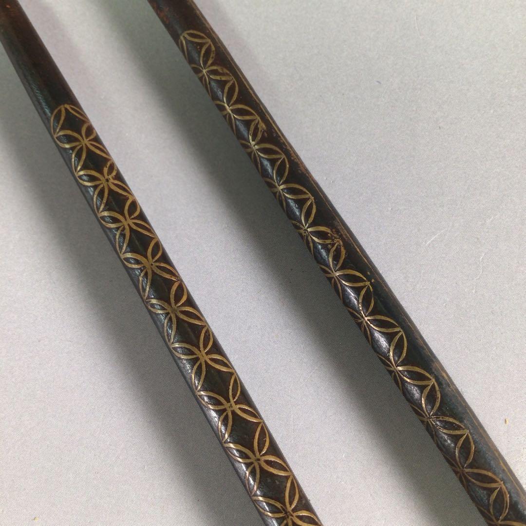 Ｒ４７　火箸　『寺西宗山造』『七宝象嵌』『飾火箸』　共箱　茶道具