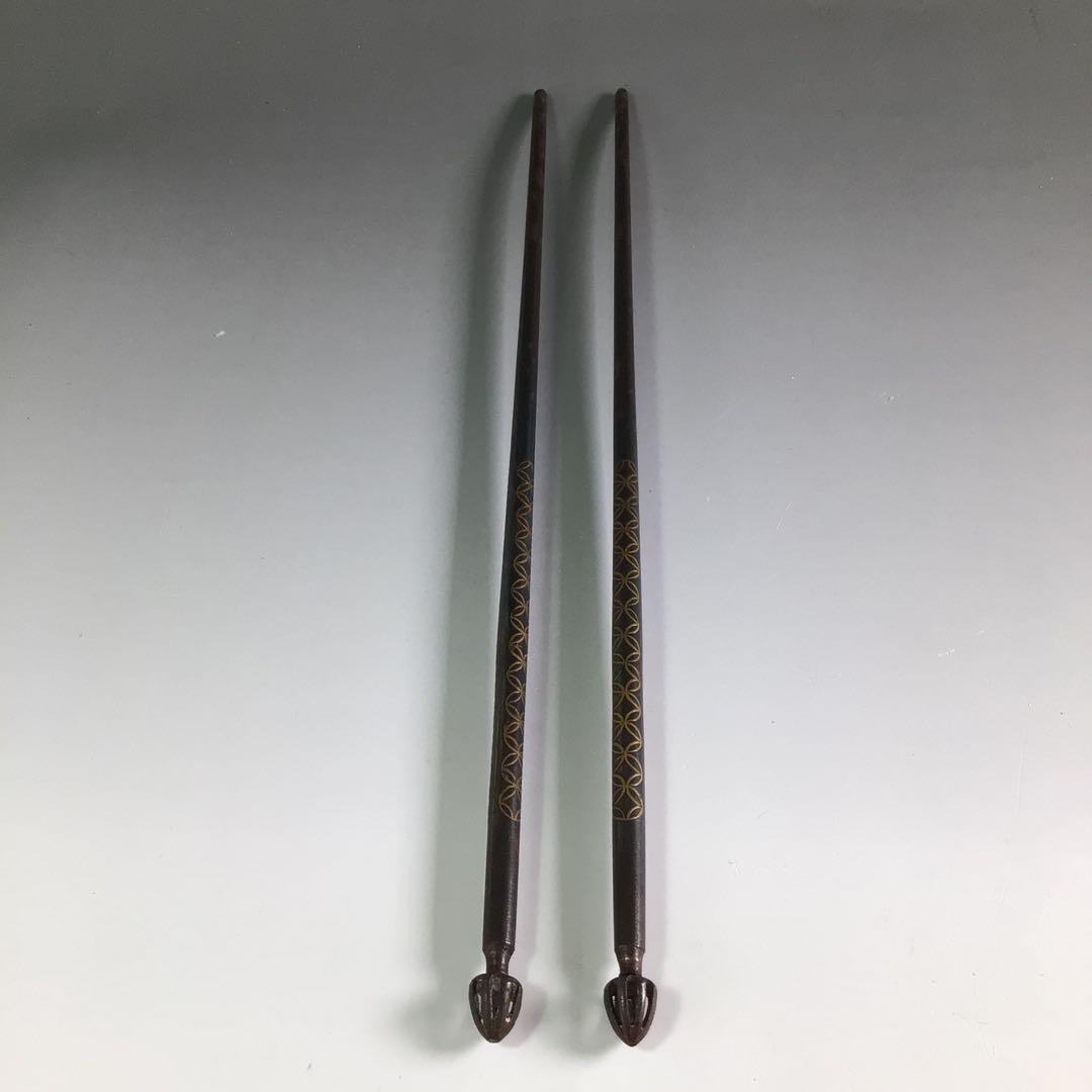 Ｒ４７　火箸　『寺西宗山造』『七宝象嵌』『飾火箸』　共箱　茶道具