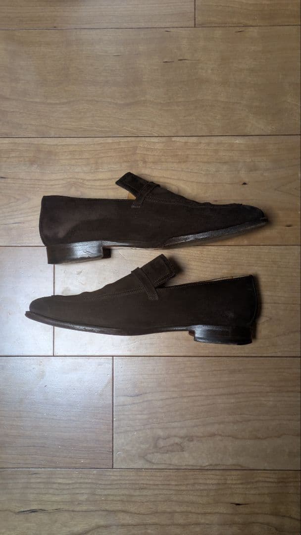 HERMES　エルメス　ダークブラウン スエード バックルローファー