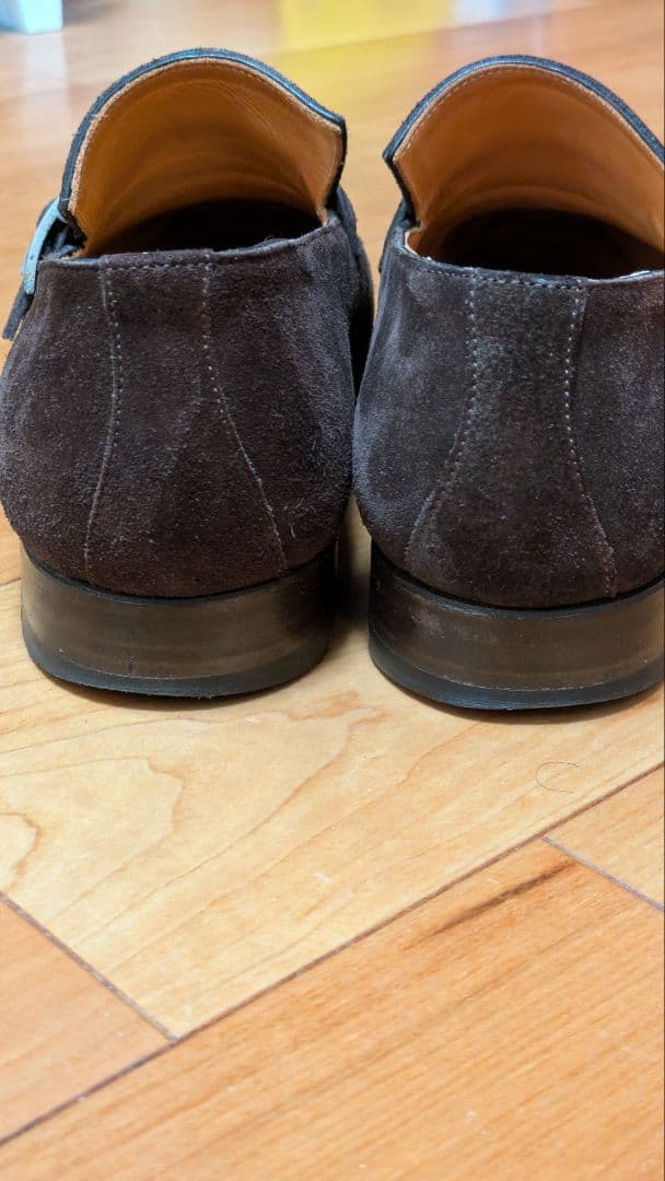 HERMES　エルメス　ダークブラウン スエード バックルローファー