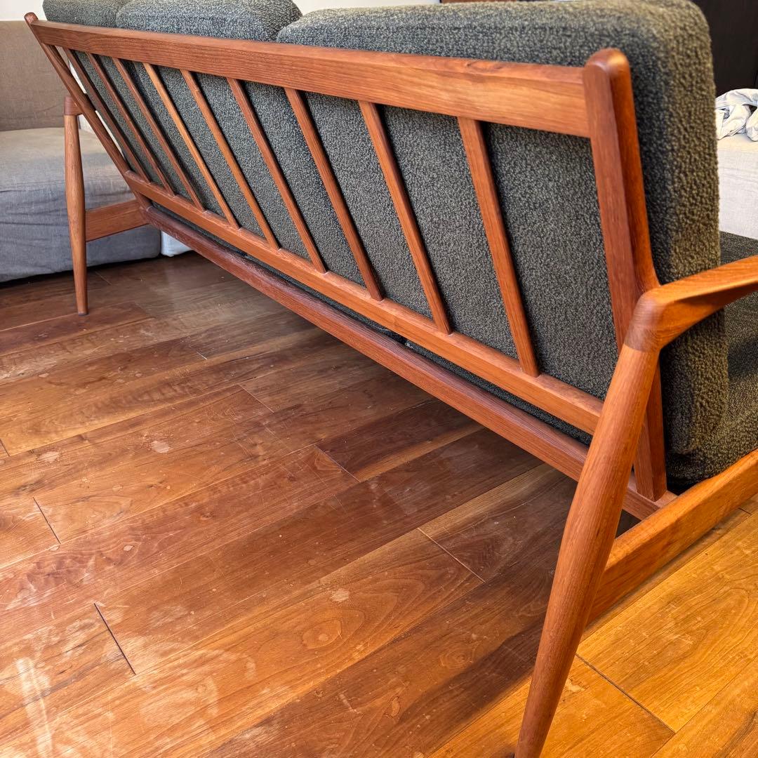 ペーパーナイフソファ　カイ クリスチャンセン　3人掛け　チーク材　宮崎椅子製作所