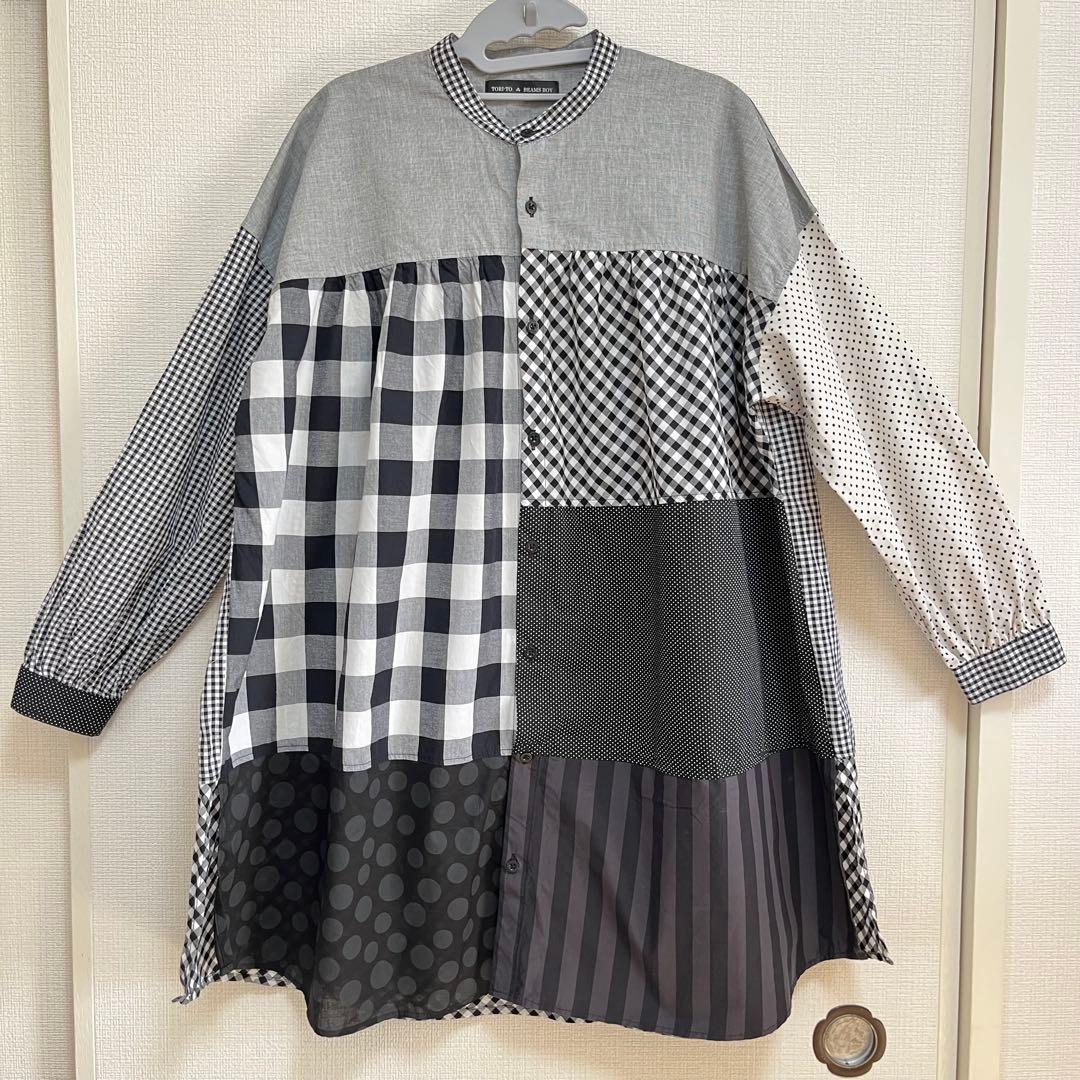 TORI-TO × BEAMS BOY チュニック パッチワーク ブラウス 長袖