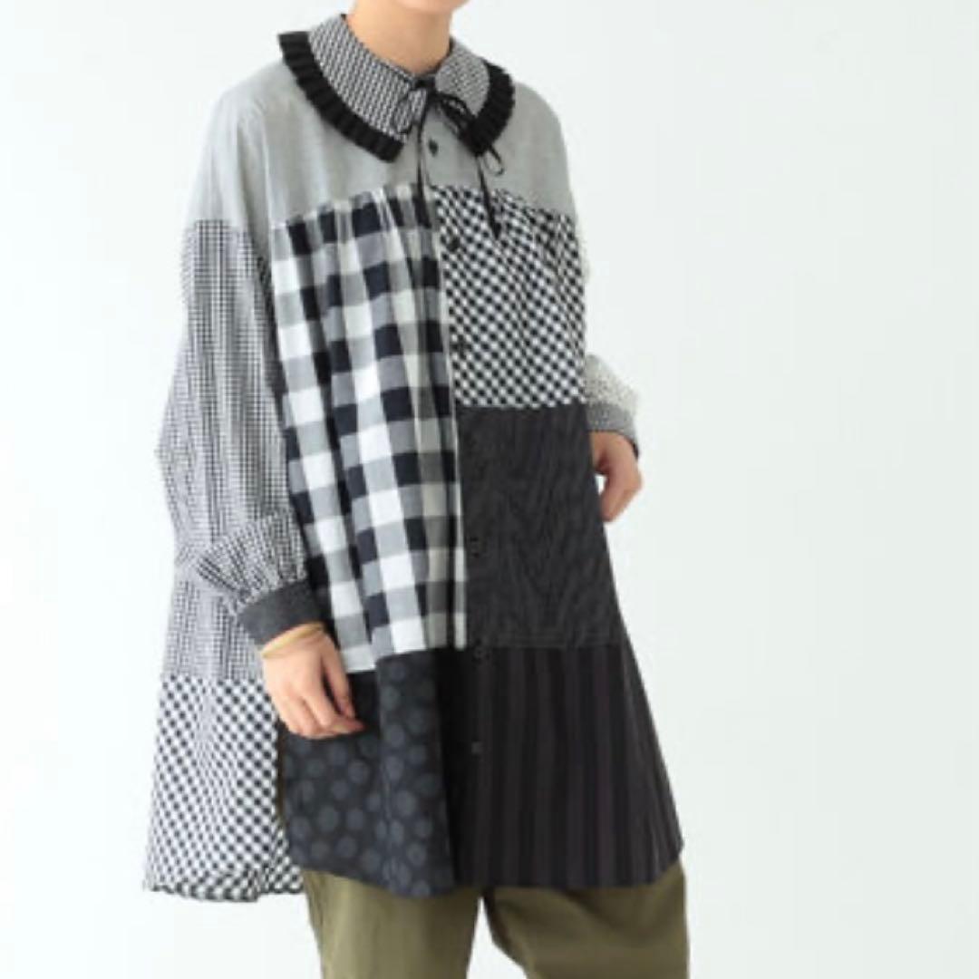 TORI-TO × BEAMS BOY チュニック パッチワーク ブラウス 長袖