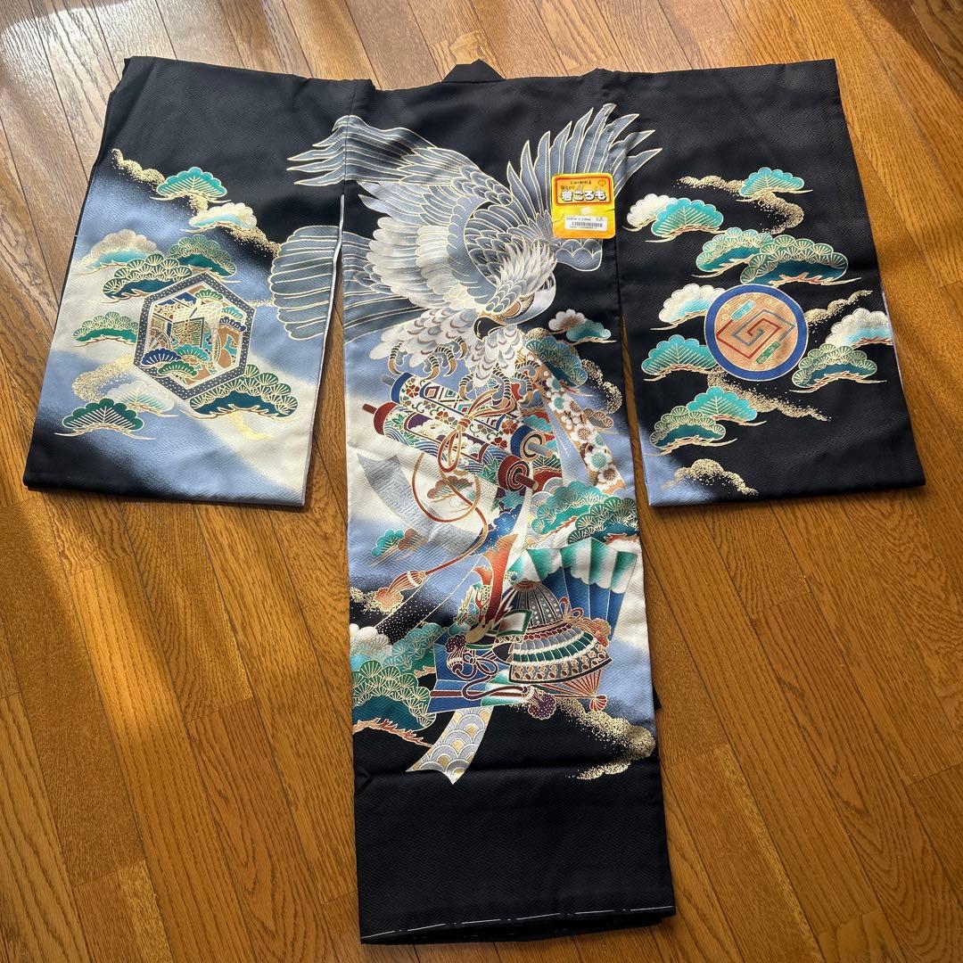 新品　正絹お宮参り　祝着　七五三　お宮詣り　長襦袢付　仕付け糸付　男の子　男児