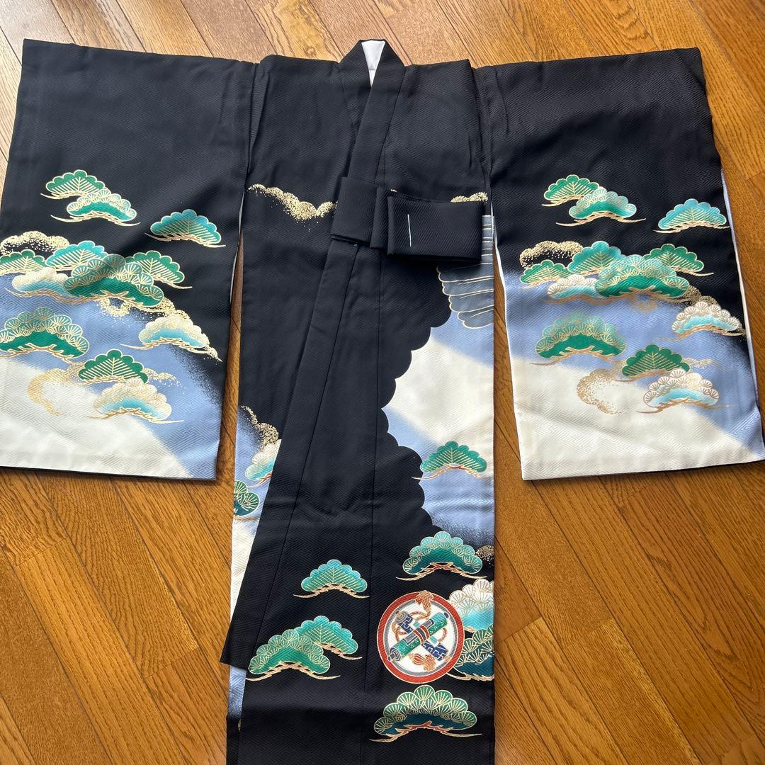 新品　正絹お宮参り　祝着　七五三　お宮詣り　長襦袢付　仕付け糸付　男の子　男児