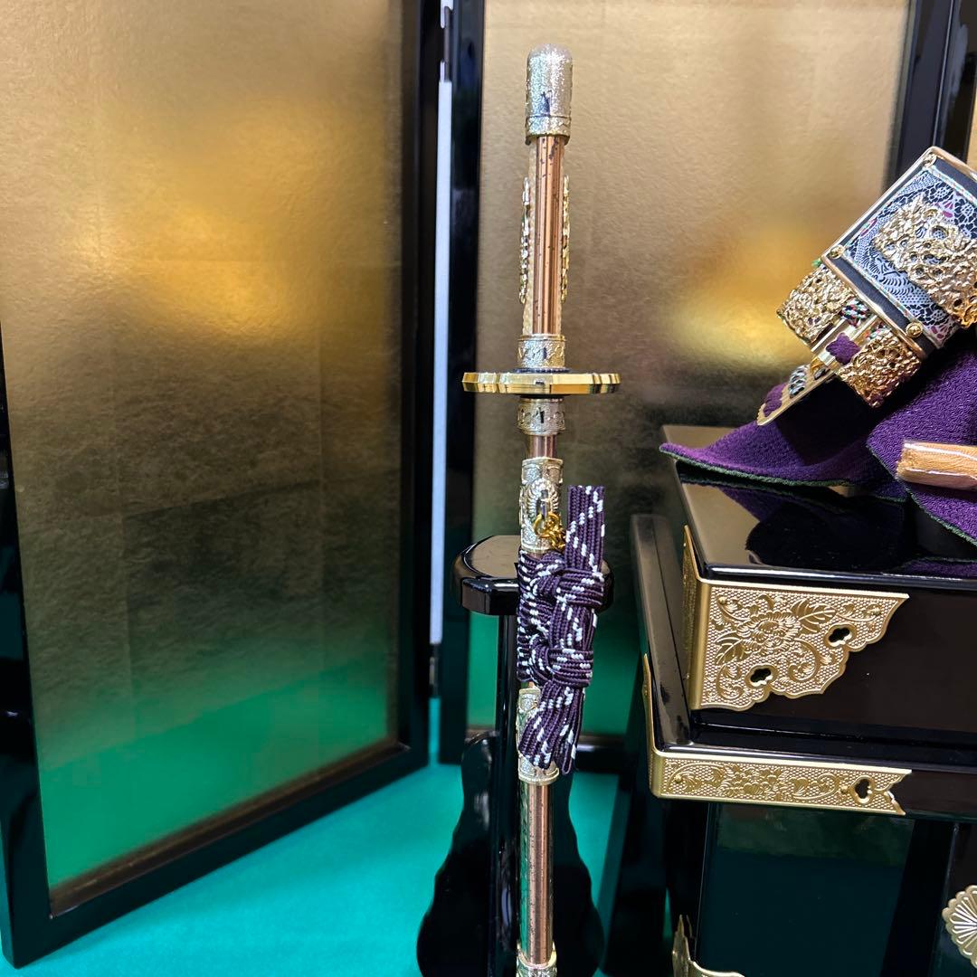 【美品】五月人形　兜飾り　本金箔押兜　本金箔屏風　秀月謹製