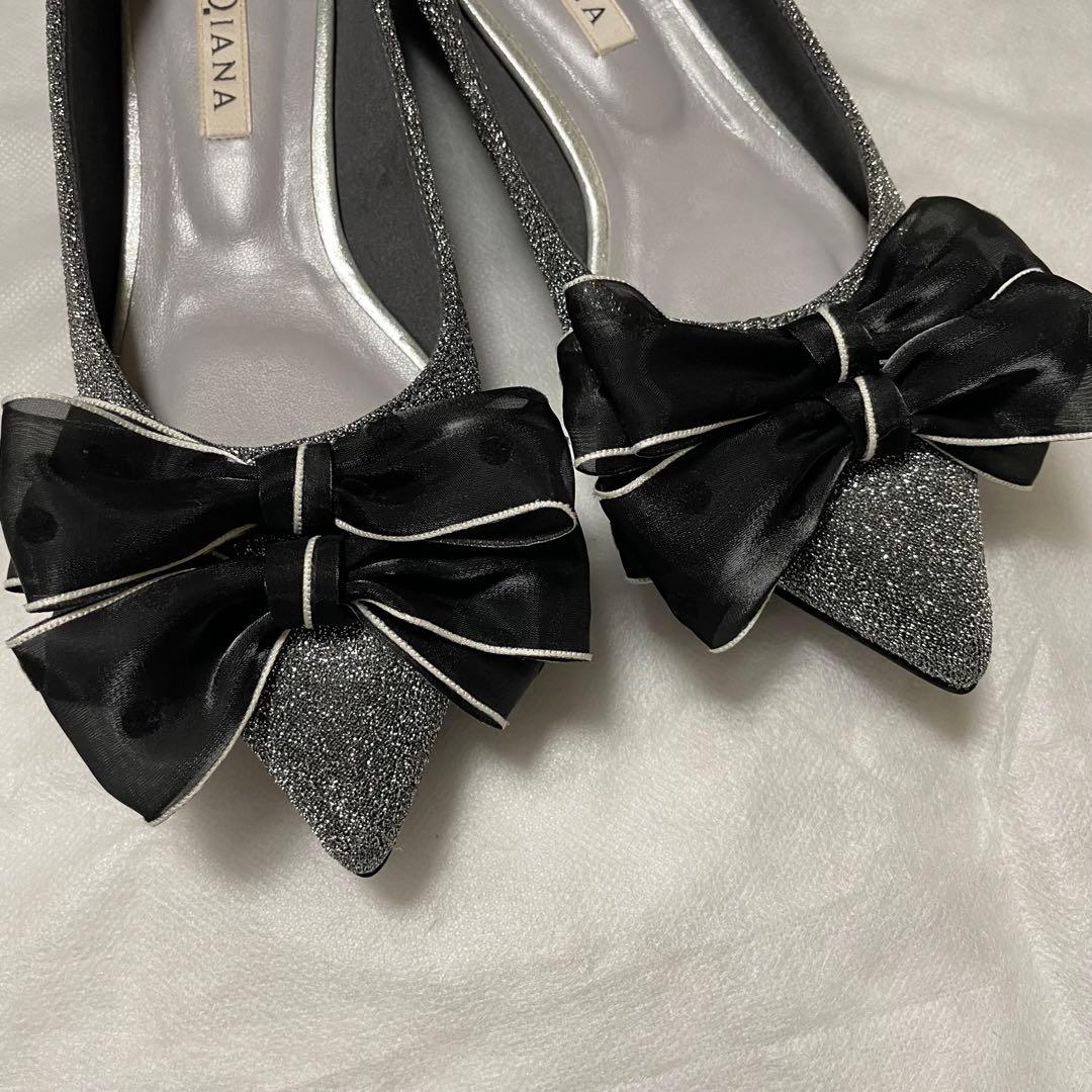 【お値下げ】【美品】♡DIANA♡シアーリボンフラットシューズ