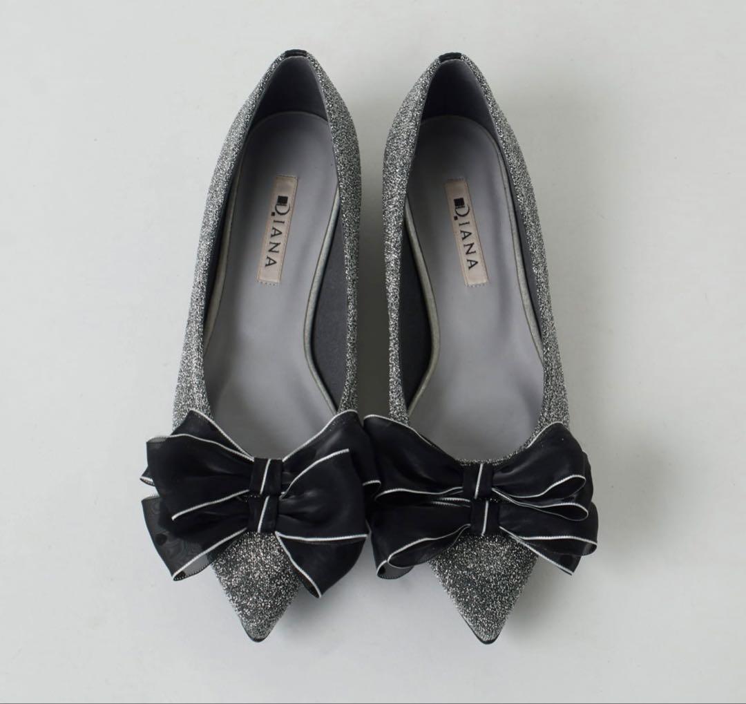 【お値下げ】【美品】♡DIANA♡シアーリボンフラットシューズ