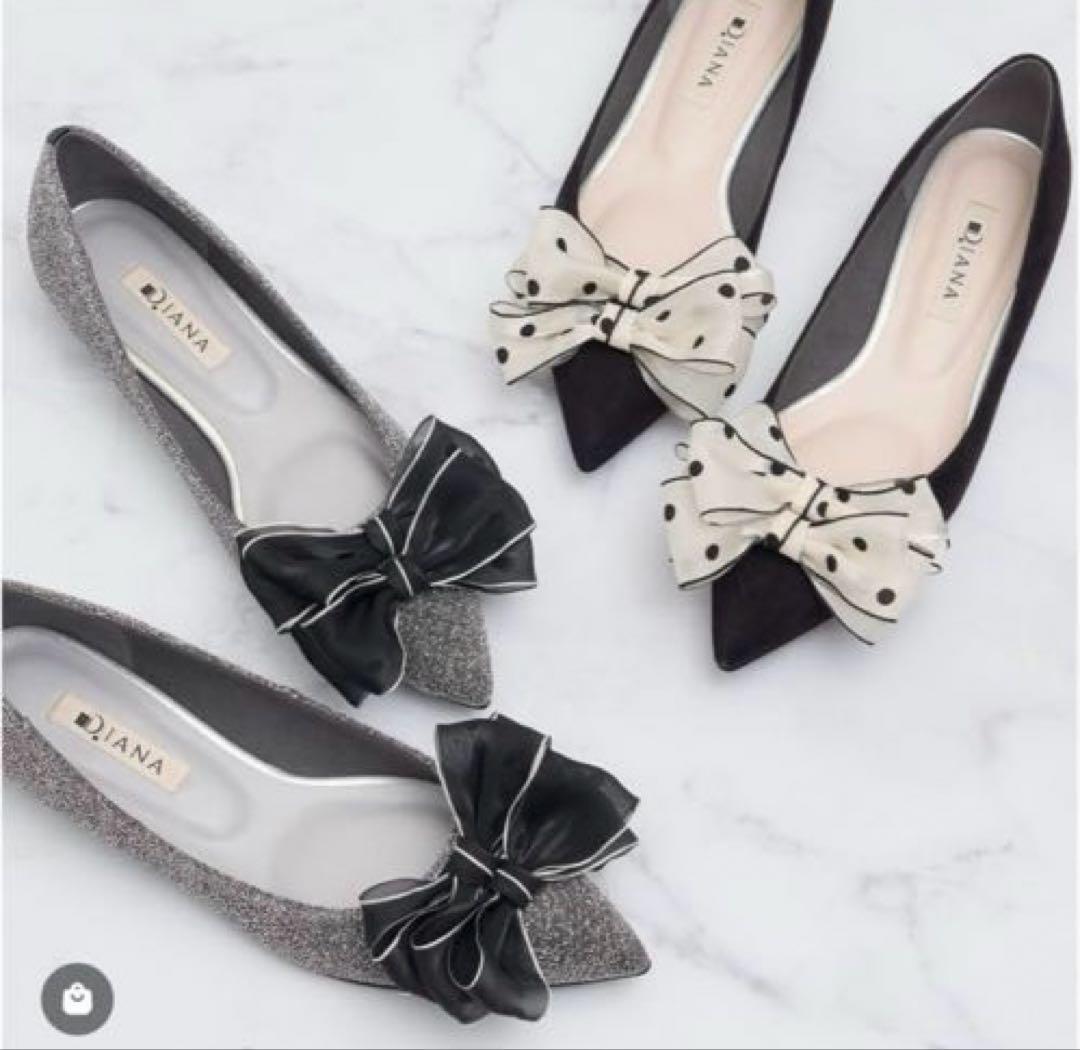 【お値下げ】【美品】♡DIANA♡シアーリボンフラットシューズ