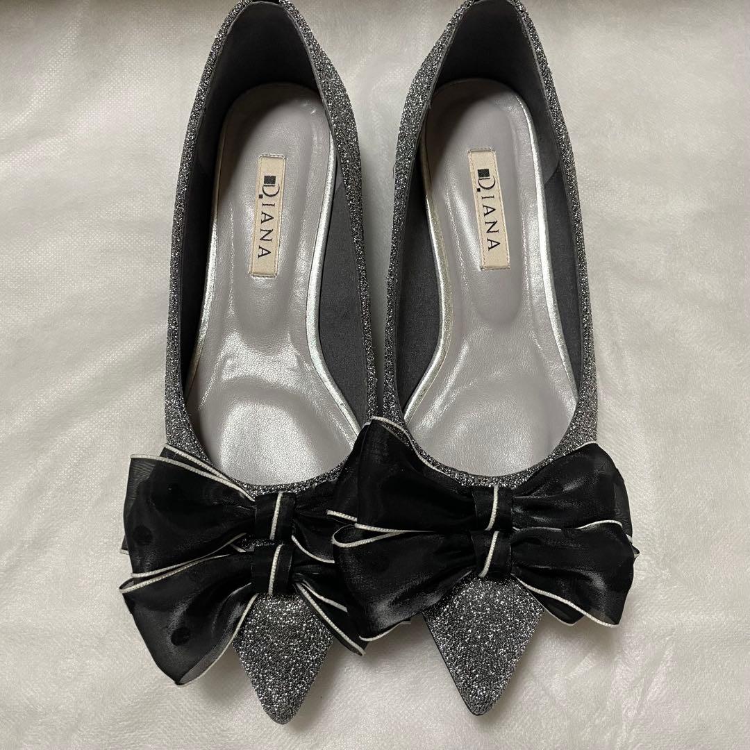 【お値下げ】【美品】♡DIANA♡シアーリボンフラットシューズ