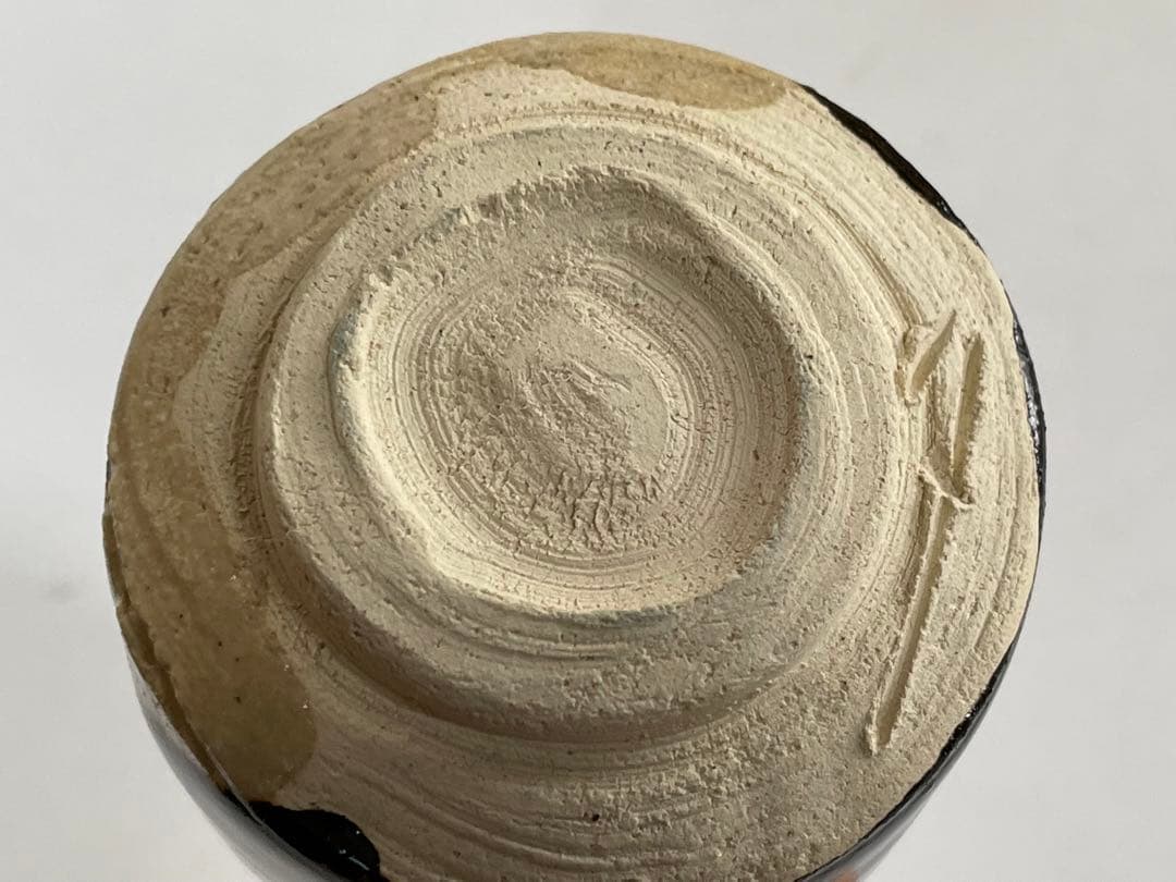 人間国宝　陶芸家　加藤卓男　黒織部　酒杯　酒器　酒盃　ぐい呑　共箱