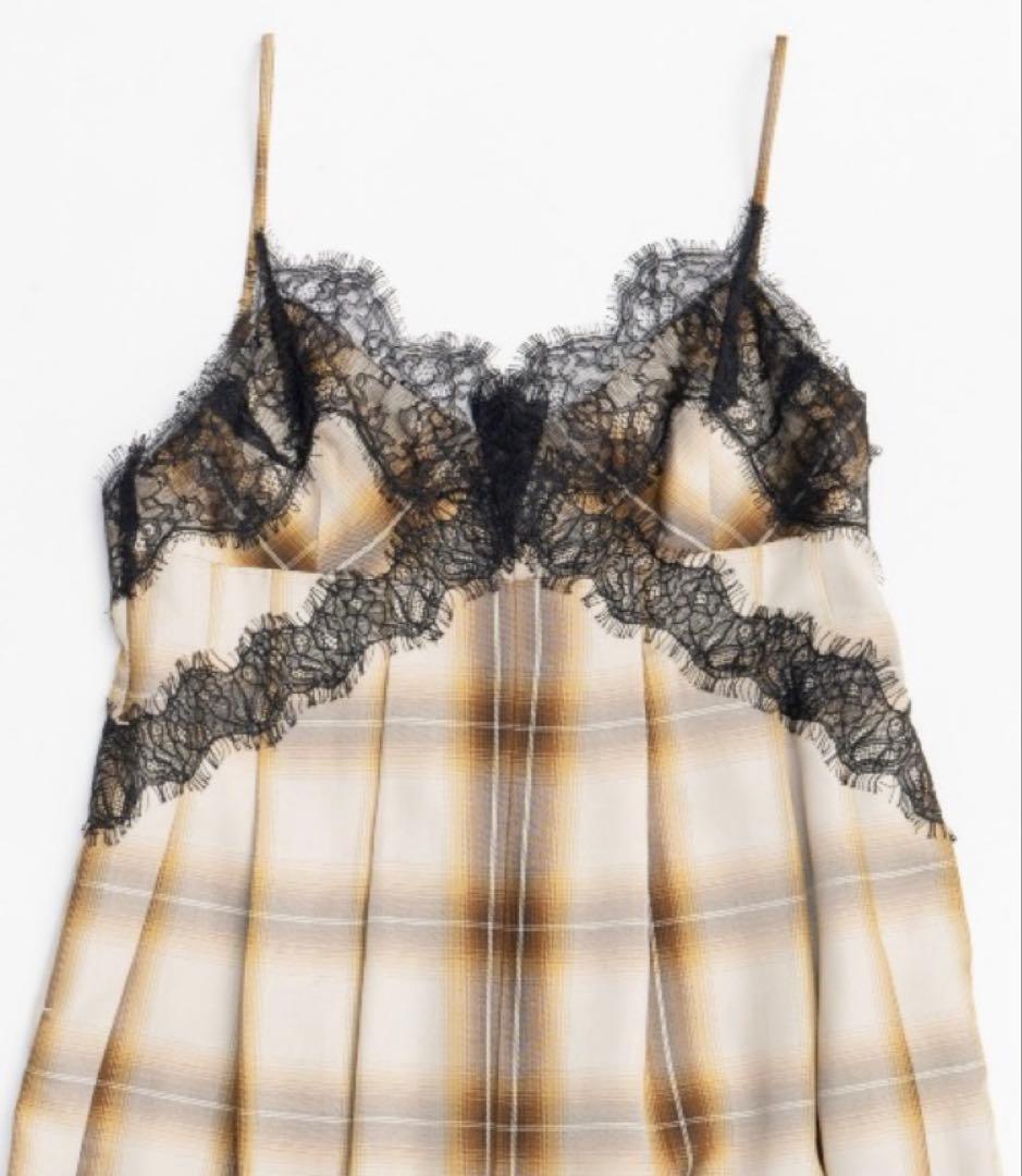 サロペット・オーバーオール・オールインワン Plaid Lace Camisole MAISON SPECIAL