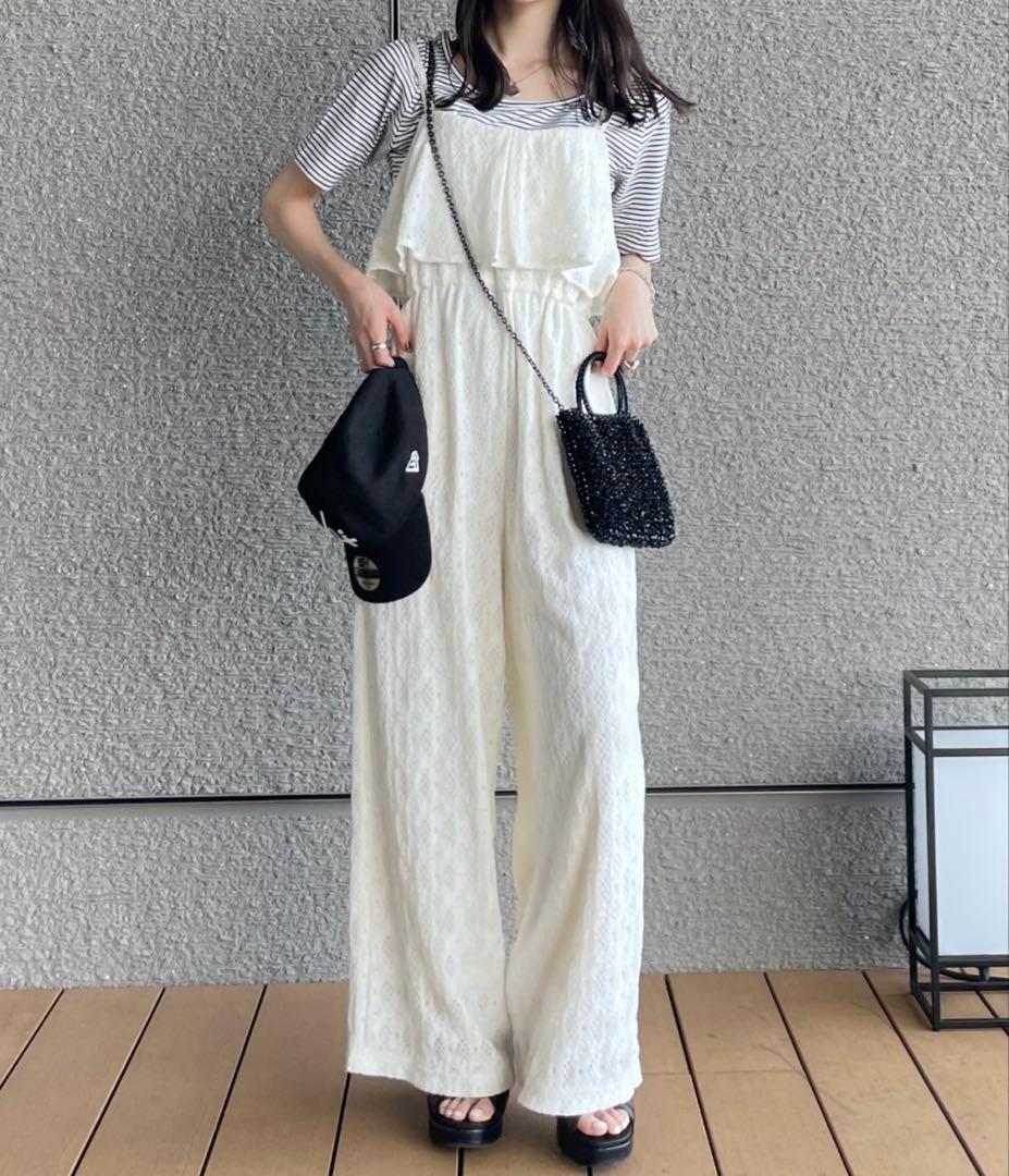 【hinari】総レースキャミロンパース