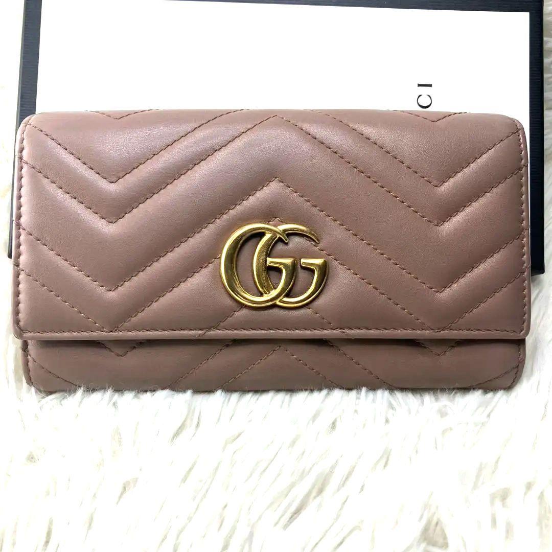 極美品❤️ グッチ　GGマーモント　 コンチネンタルウォレット　ダブルG