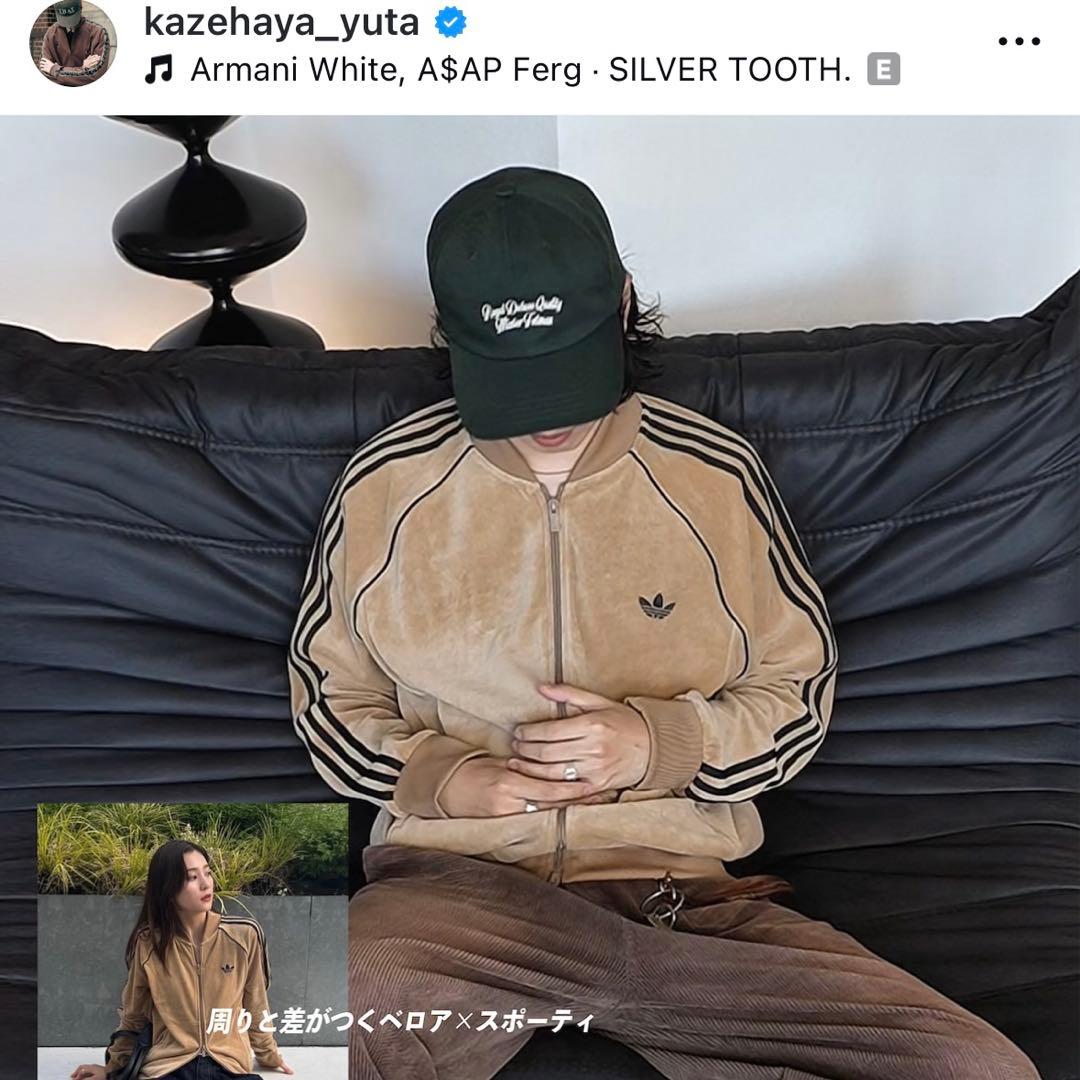 新品XL⭐️adidas アディカラー ブラウンベロア トラックトップ 風早ゆうた