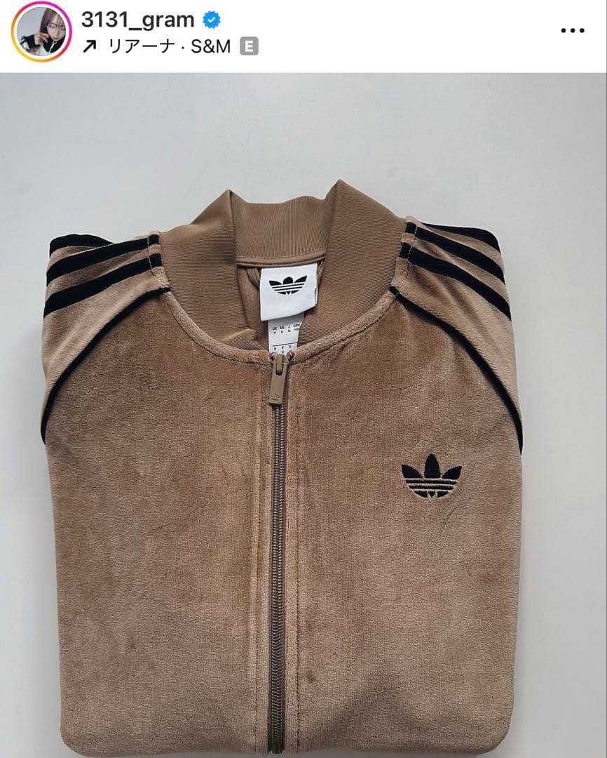 新品XL⭐️adidas アディカラー ブラウンベロア トラックトップ 風早ゆうた