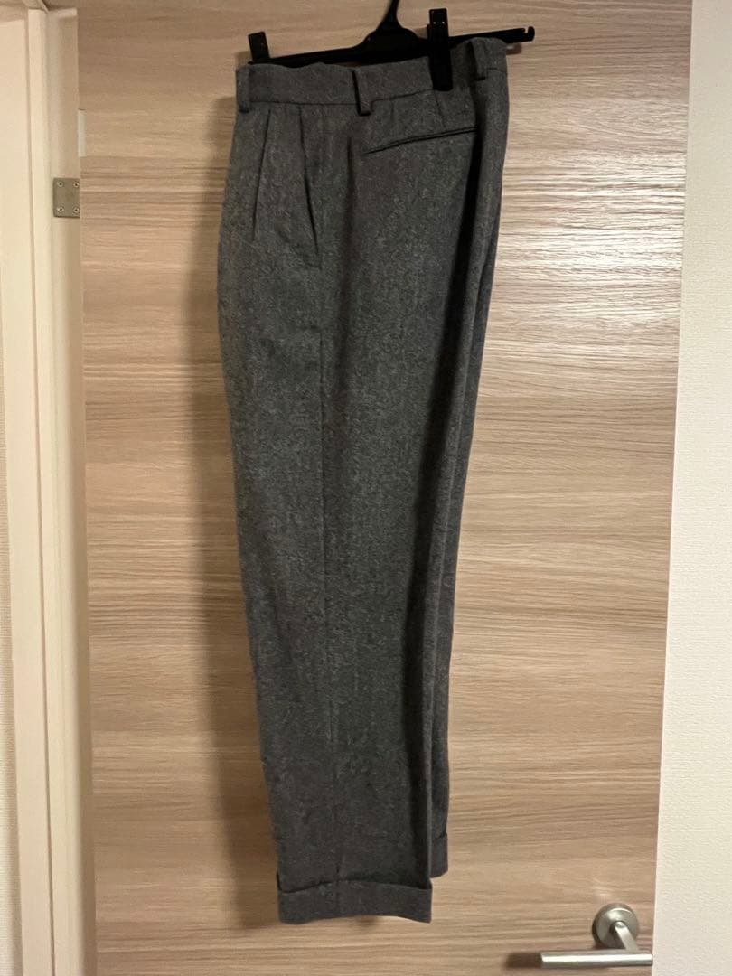 ブリティッシュメイド　オフィサーパンツ　Sプリーツ入りスラックス　フランネル