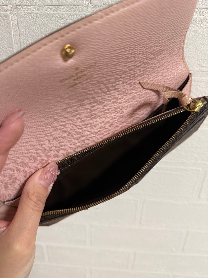 ルイヴィトン ポルトフォイユ エミリー モノグラム×ピンク