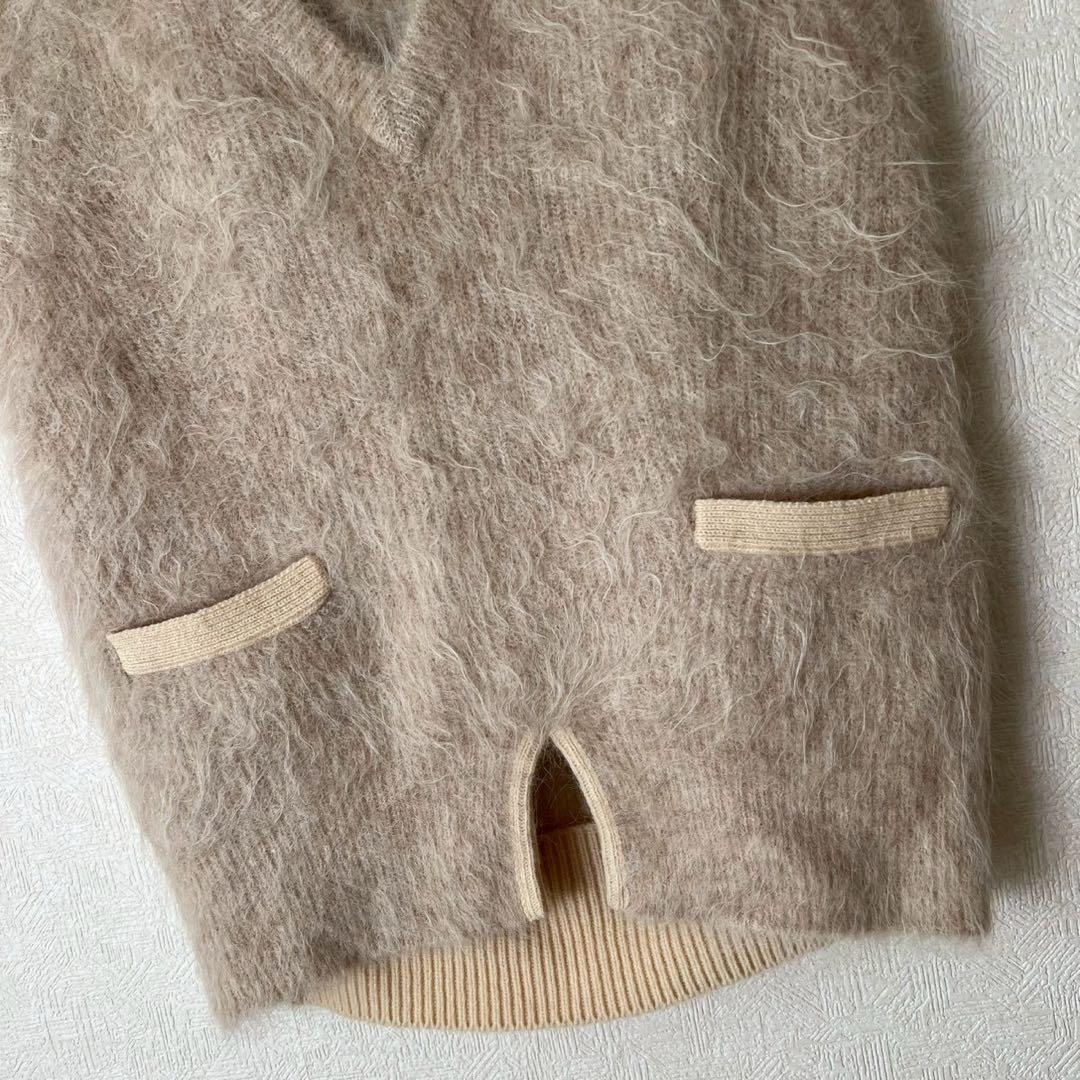 定価3.7万 JUN MIKAMI アルパカシャギー ニットベスト ベージュ