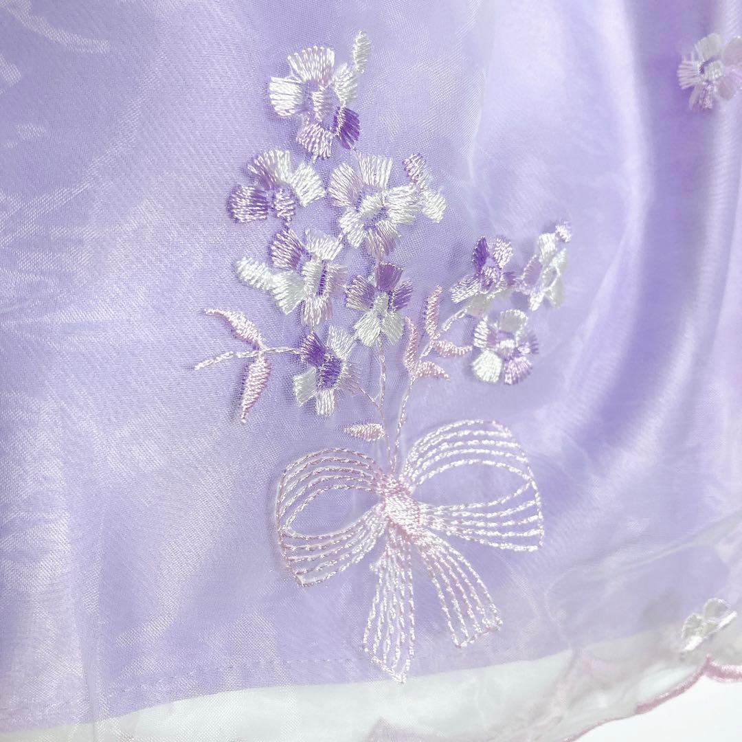 ラベンダー 刺繍 120 セレモニー 入学 卒園 発表会 フォーマル