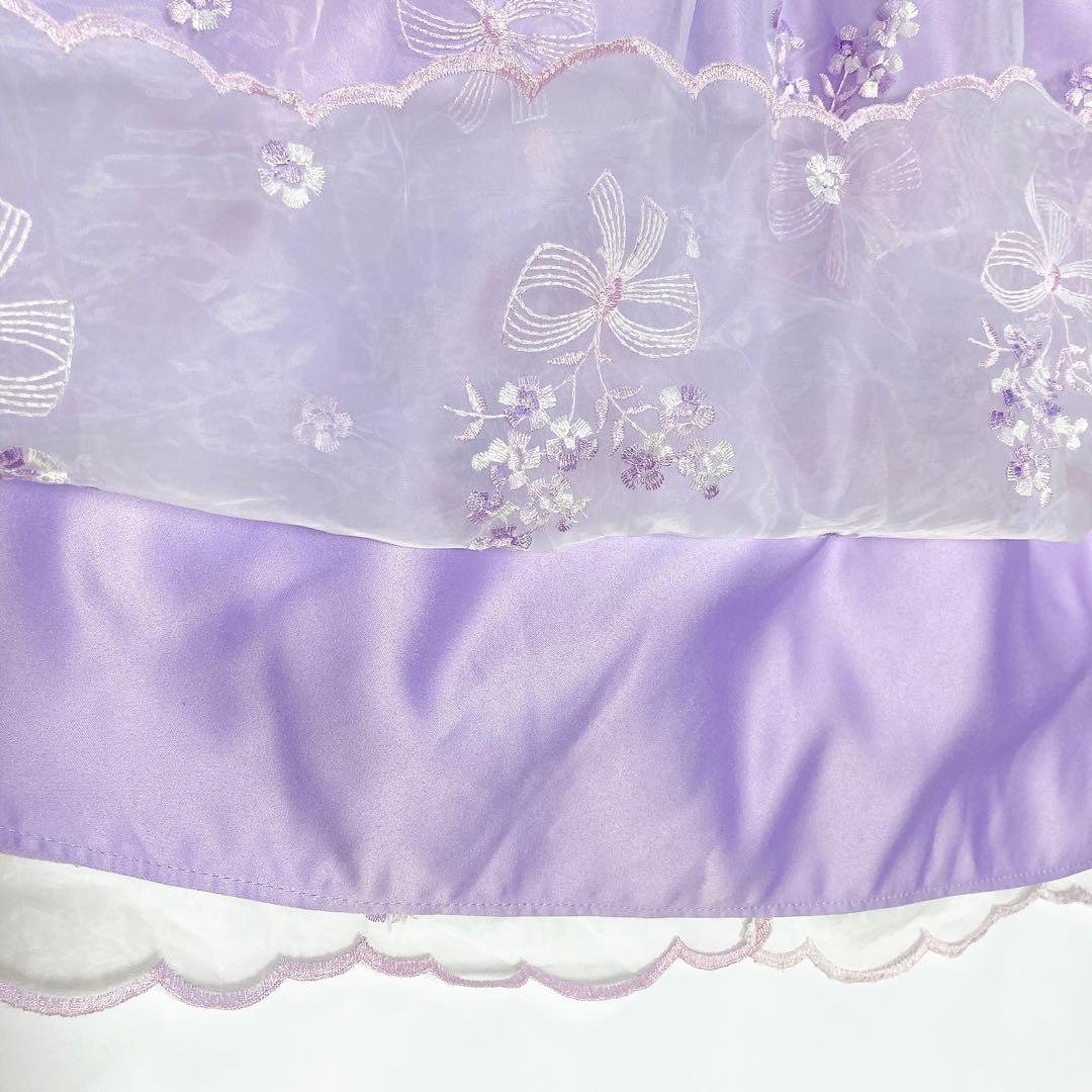 ラベンダー 刺繍 120 セレモニー 入学 卒園 発表会 フォーマル