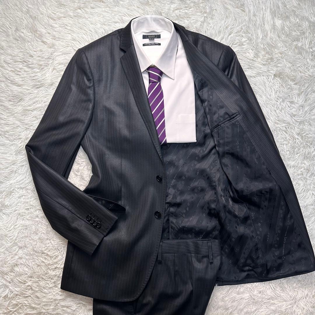 極美品 D&G ドルチェ＆ガッバーナ セットアップ 光沢 総柄 総裏 48