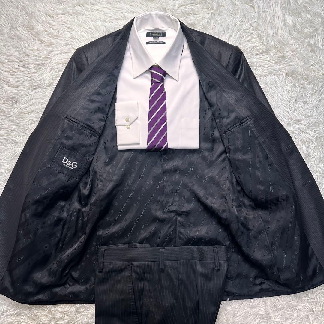 極美品 D&G ドルチェ＆ガッバーナ セットアップ 光沢 総柄 総裏 48