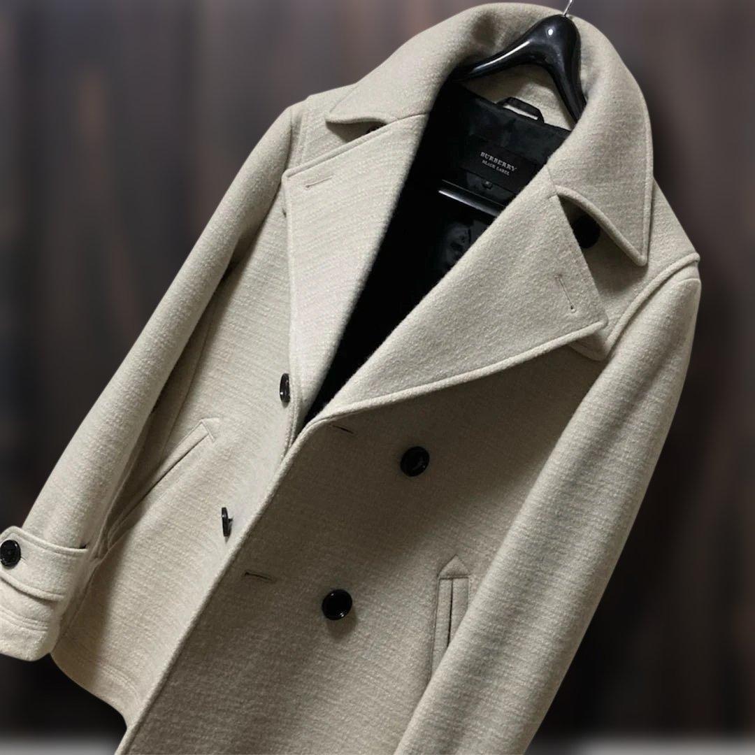 超美品 バーバリーブラック ピーコート ウールコート