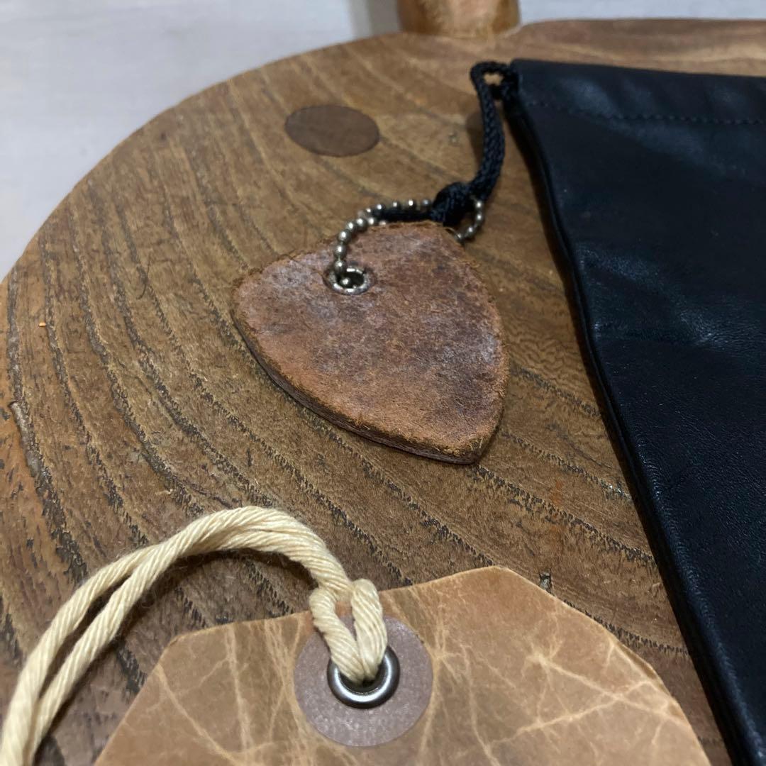 TENDERLOIN×PORTER レザー ポーチ L ブラック 巾着