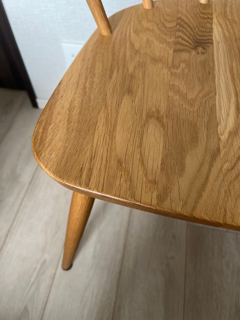 無印良品　ブナ材アームチェア　丸脚