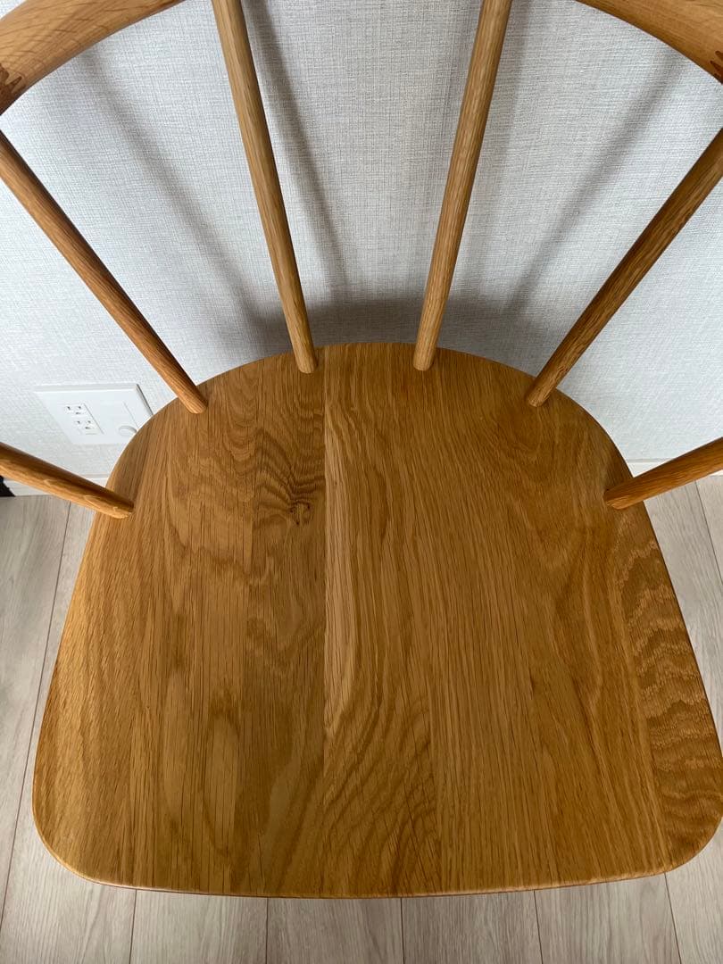 無印良品　ブナ材アームチェア　丸脚