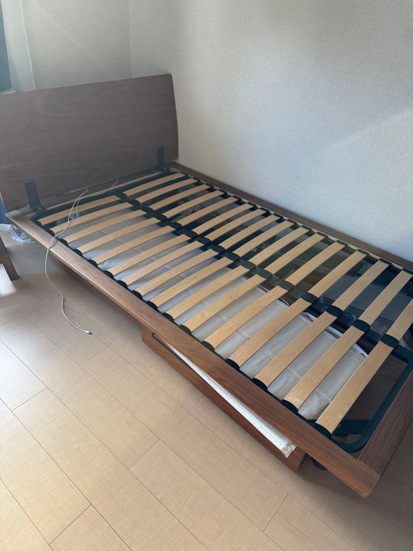 無印良品　木製セミダブルベッドフレーム ヘッドボード付き　引き取り限定