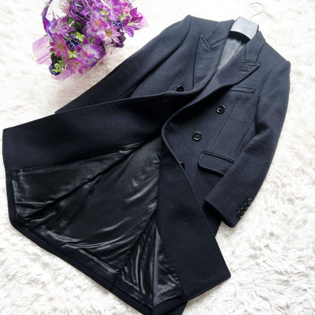 極美品　CELINEカシミヤ100％ロング　コート　静謐を纏う　究極　ブラック