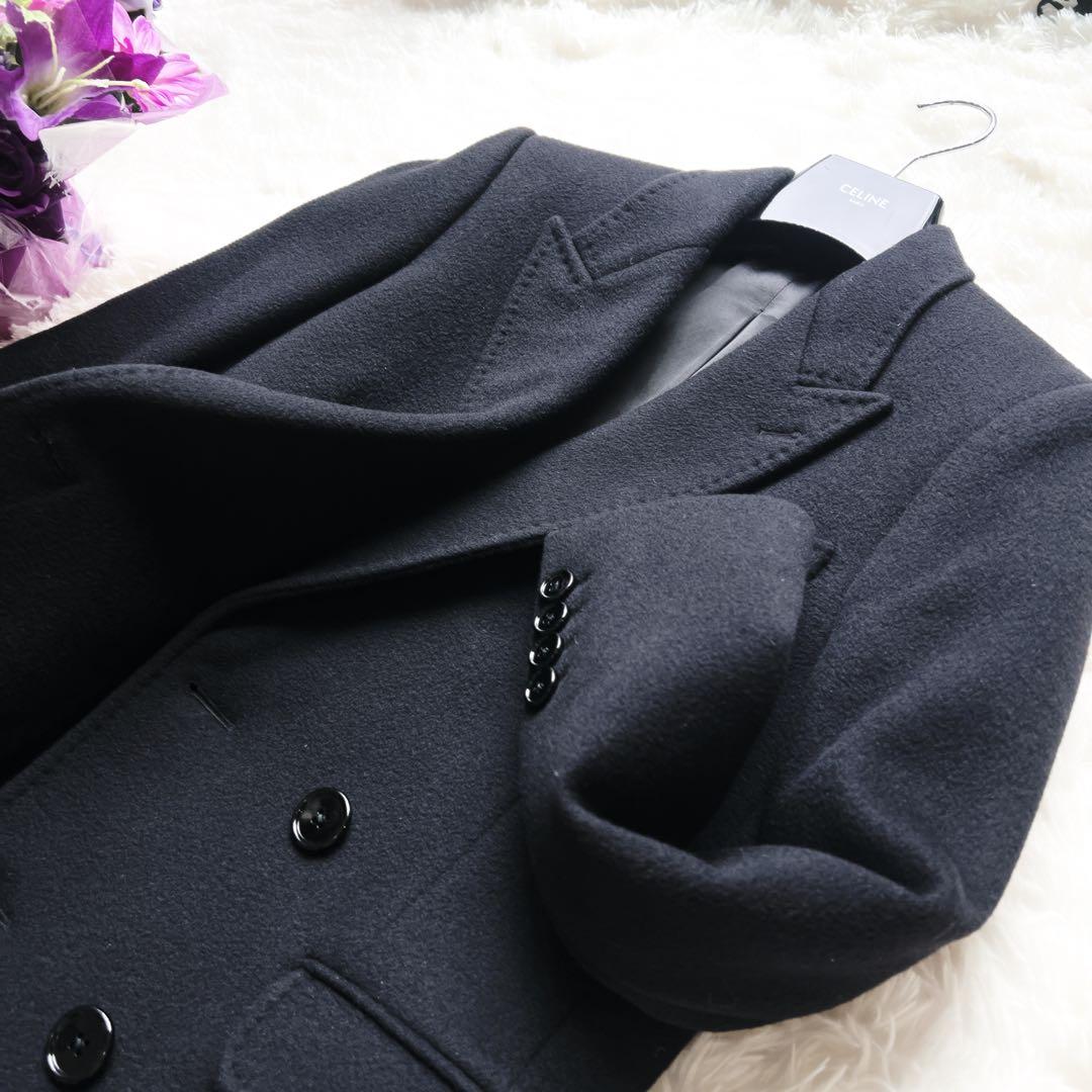極美品　CELINEカシミヤ100％ロング　コート　静謐を纏う　究極　ブラック