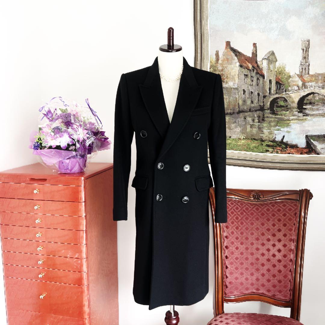 極美品　CELINEカシミヤ100％ロング　コート　静謐を纏う　究極　ブラック