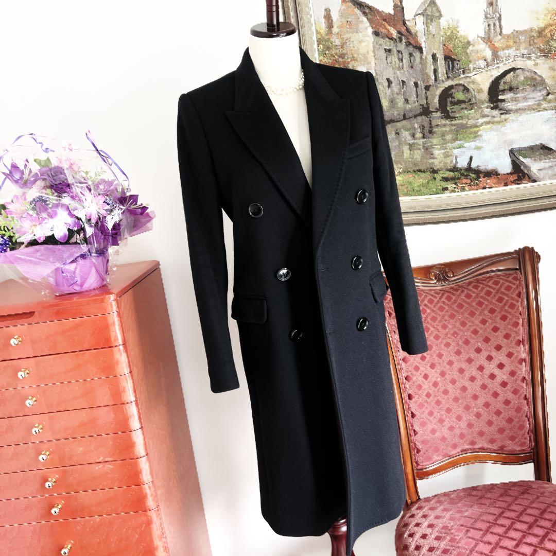 極美品　CELINEカシミヤ100％ロング　コート　静謐を纏う　究極　ブラック