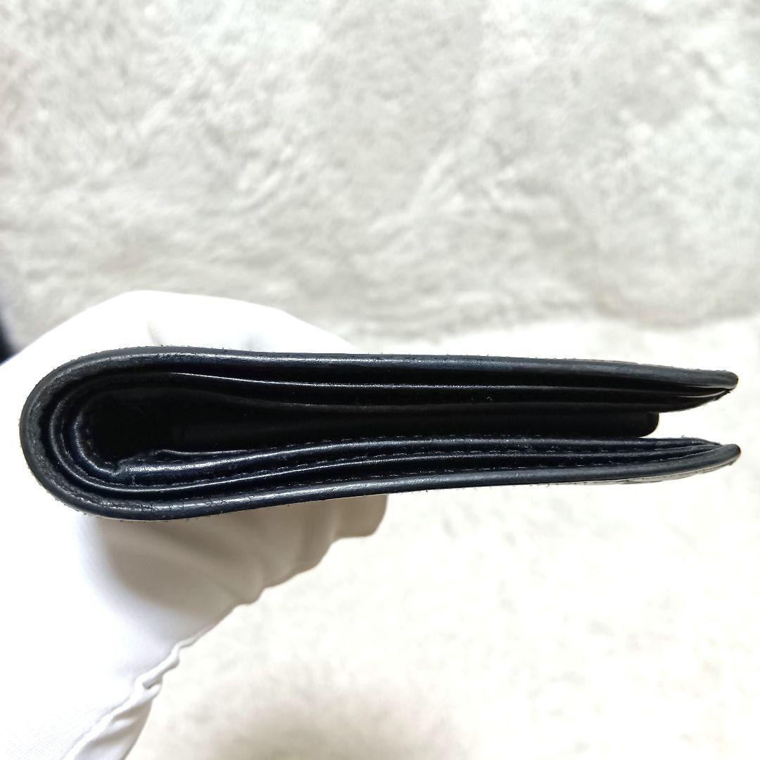 グッチ　二つ折り財布　シマレザー　インターロッキング　ブラック　正規品