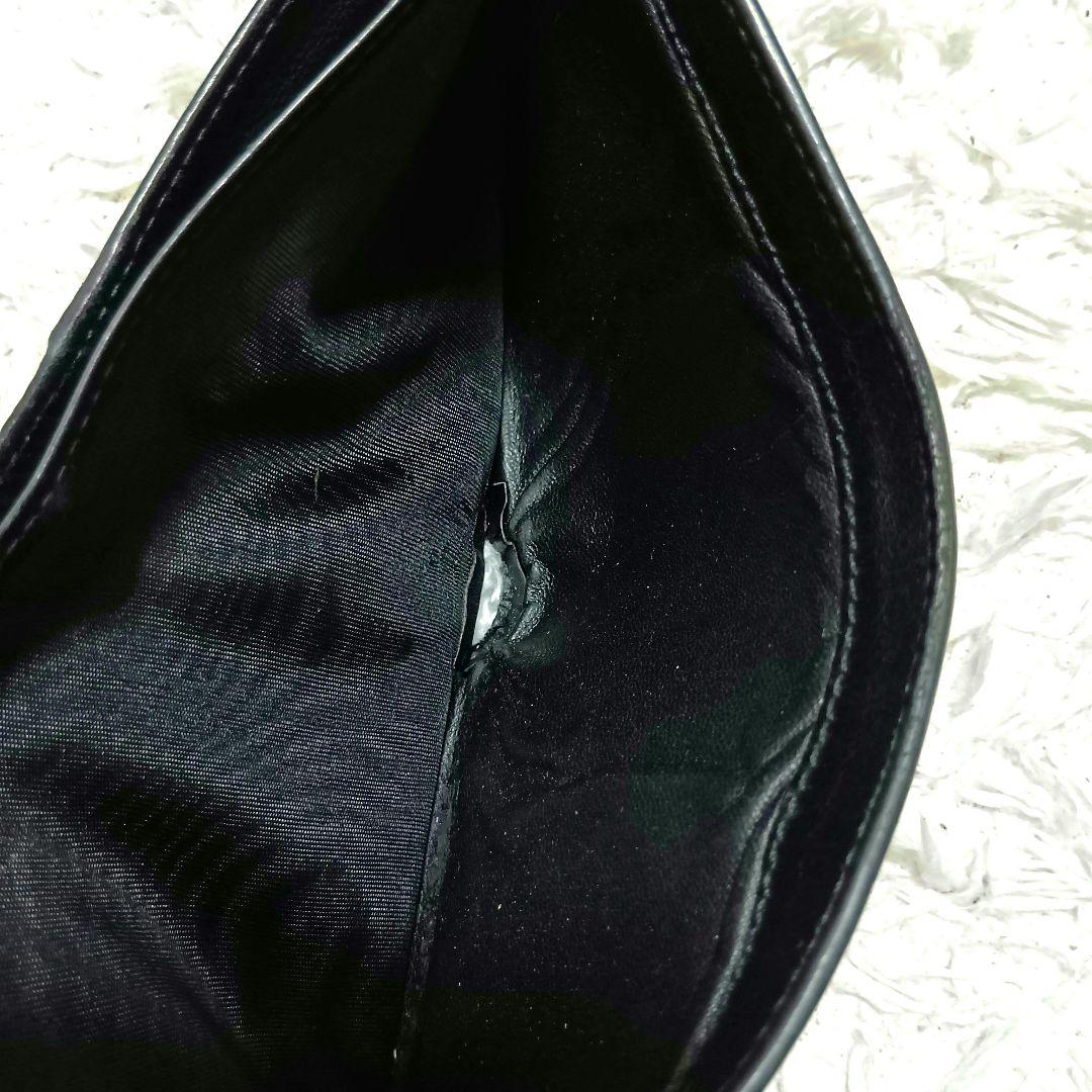 グッチ　二つ折り財布　シマレザー　インターロッキング　ブラック　正規品