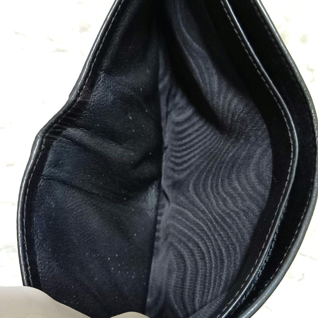 グッチ　二つ折り財布　シマレザー　インターロッキング　ブラック　正規品