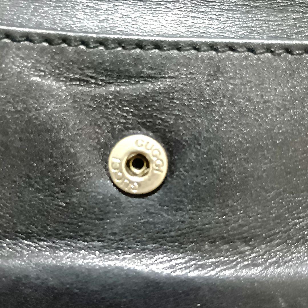 グッチ　二つ折り財布　シマレザー　インターロッキング　ブラック　正規品